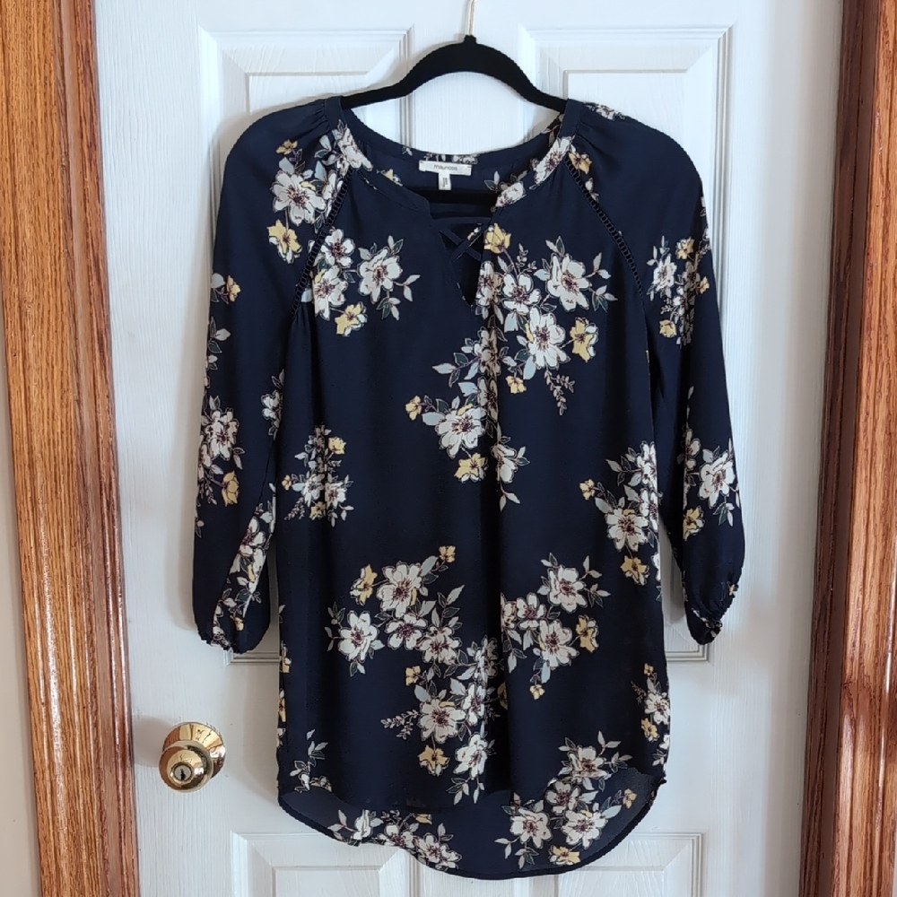 Floral Navy Women's Blouse